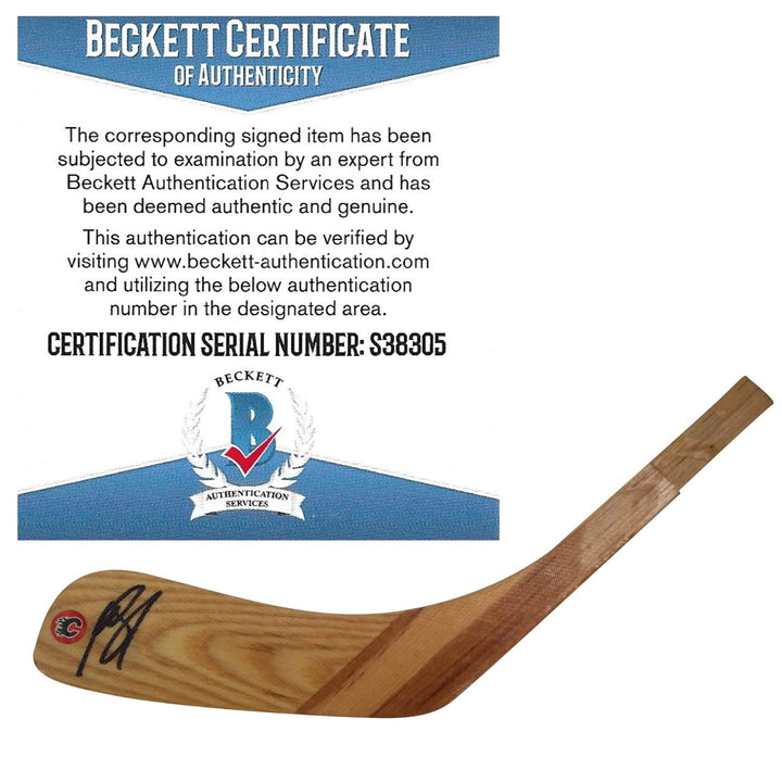 Mark Jankowski Calgary Flames Autographed Hockey Stick Blade Exact Proof Photo Beckett BAS S38305