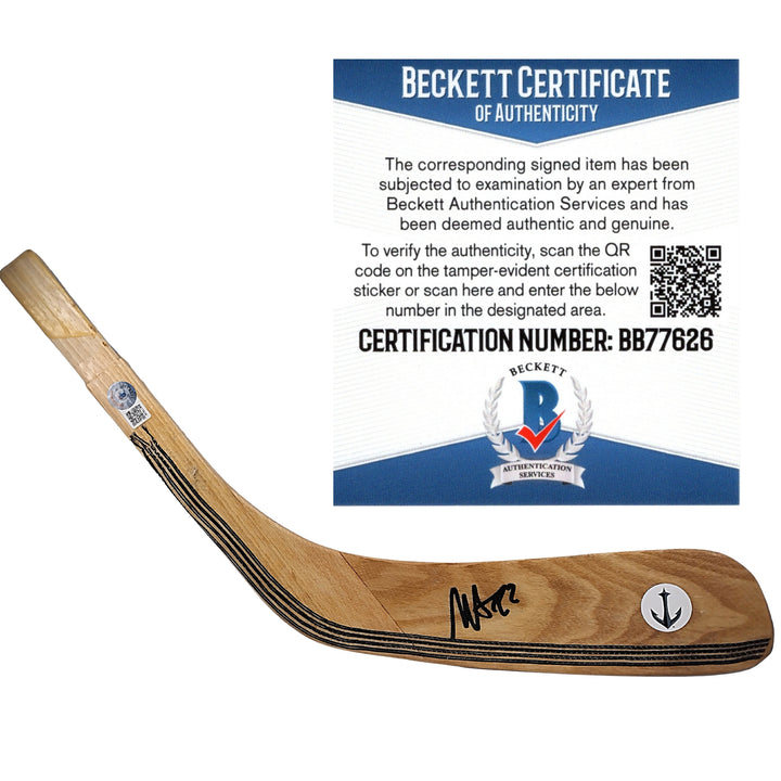 Mason Appleton Autographed Seattle Kraken Logo Ice Hockey Stick Blade Beckett BAS Signed