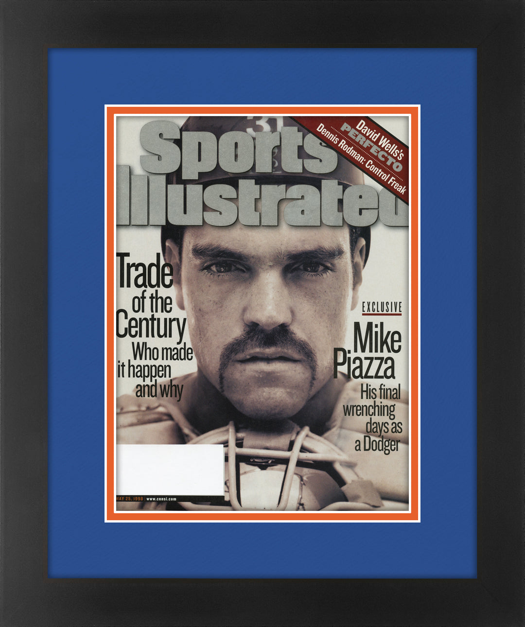 Mike Piazza Vintage Sports Illustrated Magazine May 25, 1998 Original Issue Professionally Matted and Framed 14.25 x 17