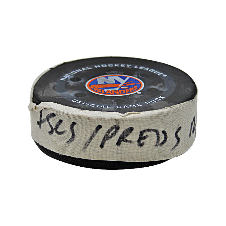 New York Islanders Game Used Puck 12/9/21 vs Nashville Goal #6 Puck Scored by Yakov Trenin