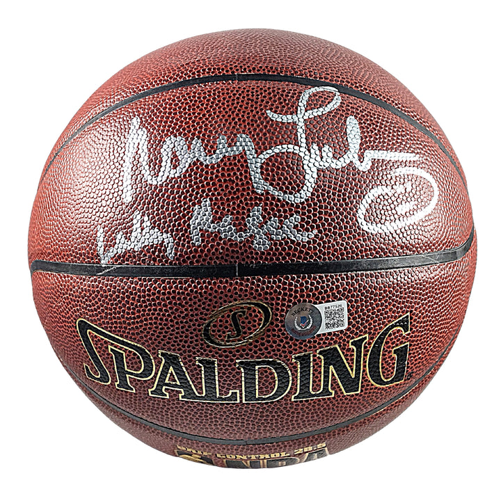 Nancy Lieberman Autographed NBA Logo Basketball Lady Magic Sacramento Kings Proof Beckett BAS Signed
