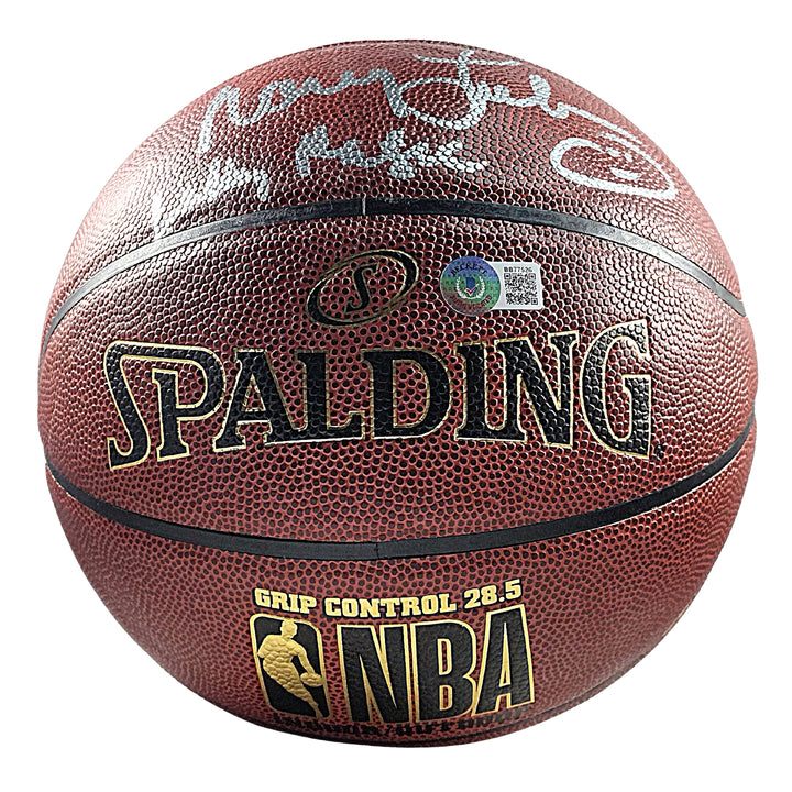 Nancy Lieberman Autographed NBA Logo Basketball Lady Magic Sacramento Kings Proof Beckett BAS Signed