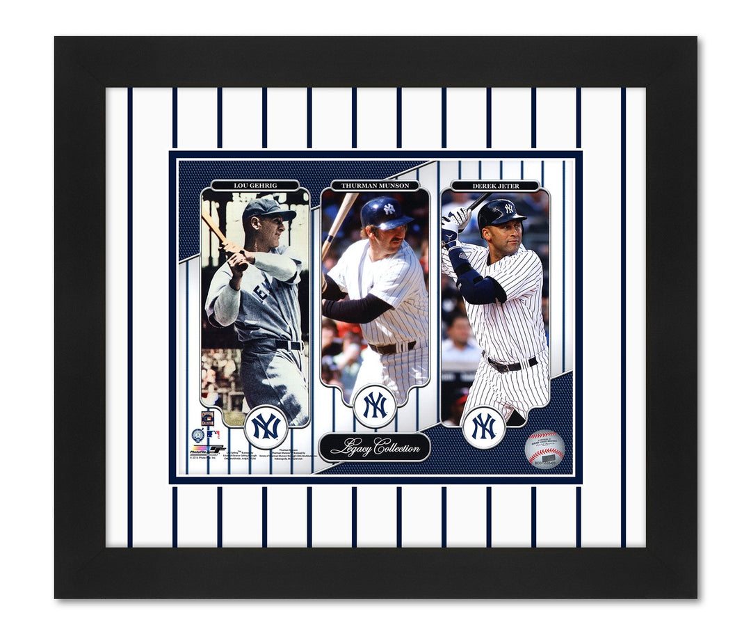 New York Yankees Legacy Collection Photo Professionally Framed in a 13 x16 High Quality Black Frame with Team Colors Matting