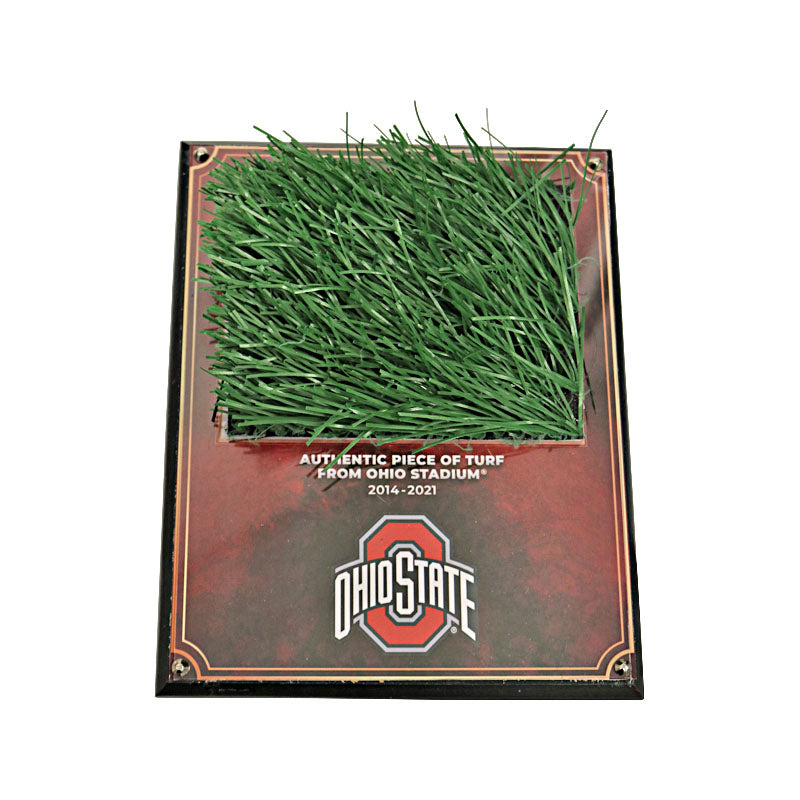 Ohio State Turf Plaque With Piece of Authentic Ohio Stadium Turf