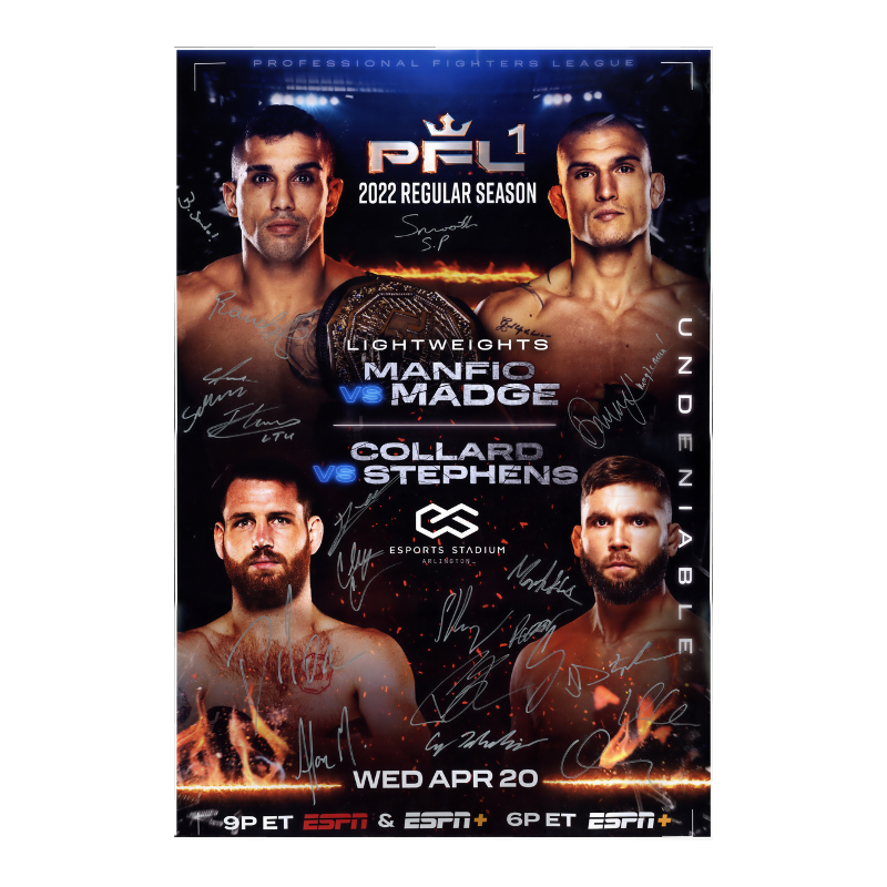 PFL 1 Autographed Event Poster From April 20th, 2022 In Arlington, TX