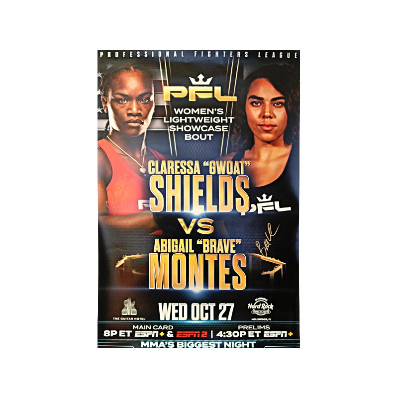 2021 PFL Women's Lightweight Showcase Bout Autographed Poster From October 27th, 2021 In Hollywood, FL