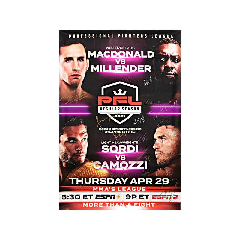 PFL 2 Autographed Event Poster From April 29th, 2021 In Atlantic City, NJ