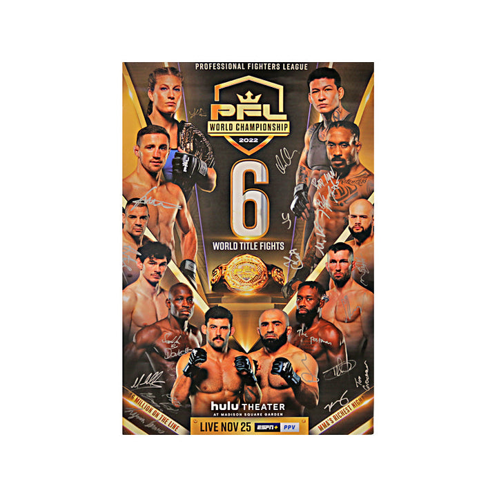 2022 PFL Season Championships Autographed 24"x36" Event Poster