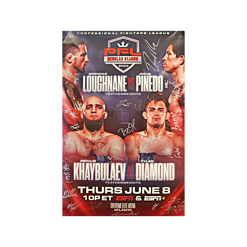 PFL Autographed Event Poster from PFL 4 of 2023 Season: Loughnane vs Pinedo