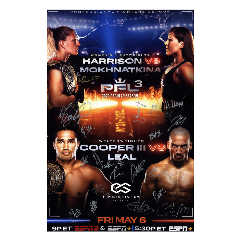 PFL 3 Autographed Event Poster From May 6th, 2022 In Arlington, TX