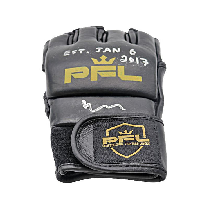 Donn Davis (PFL Co-Founder) and Peter Murray (PFL CEO) Signed and Inscribed Gloves