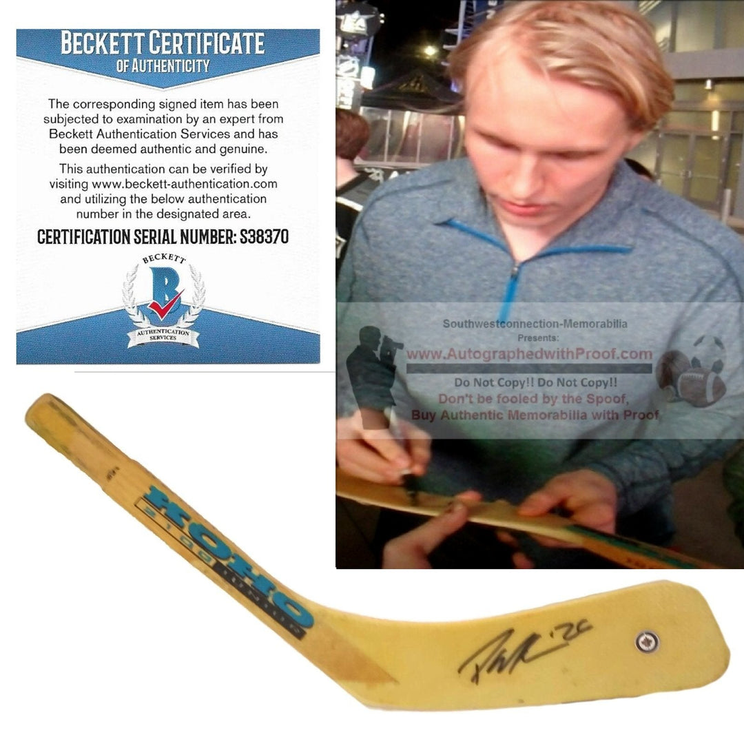 Patrik Laine Signed Winnipeg Jets Logo Ice Hockey Stick Blade Exact Proof Photo Beckett BAS S38370