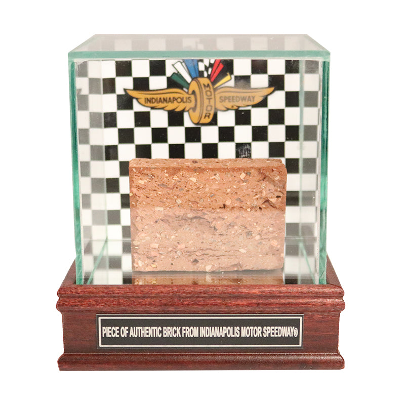 Indianapolis Motor Speedway Piece of Brick In Case w/Photo Background