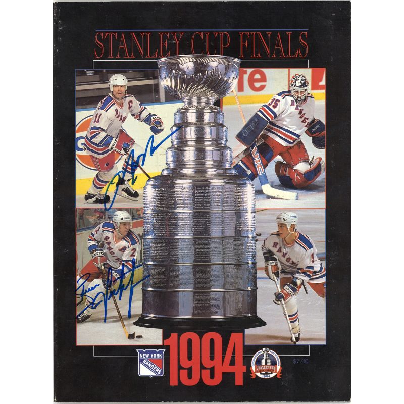Mark Messier/Brian Leetch Dual Signed New York Rangers 1994 Stanley Cup Finals Program (CX Auth)