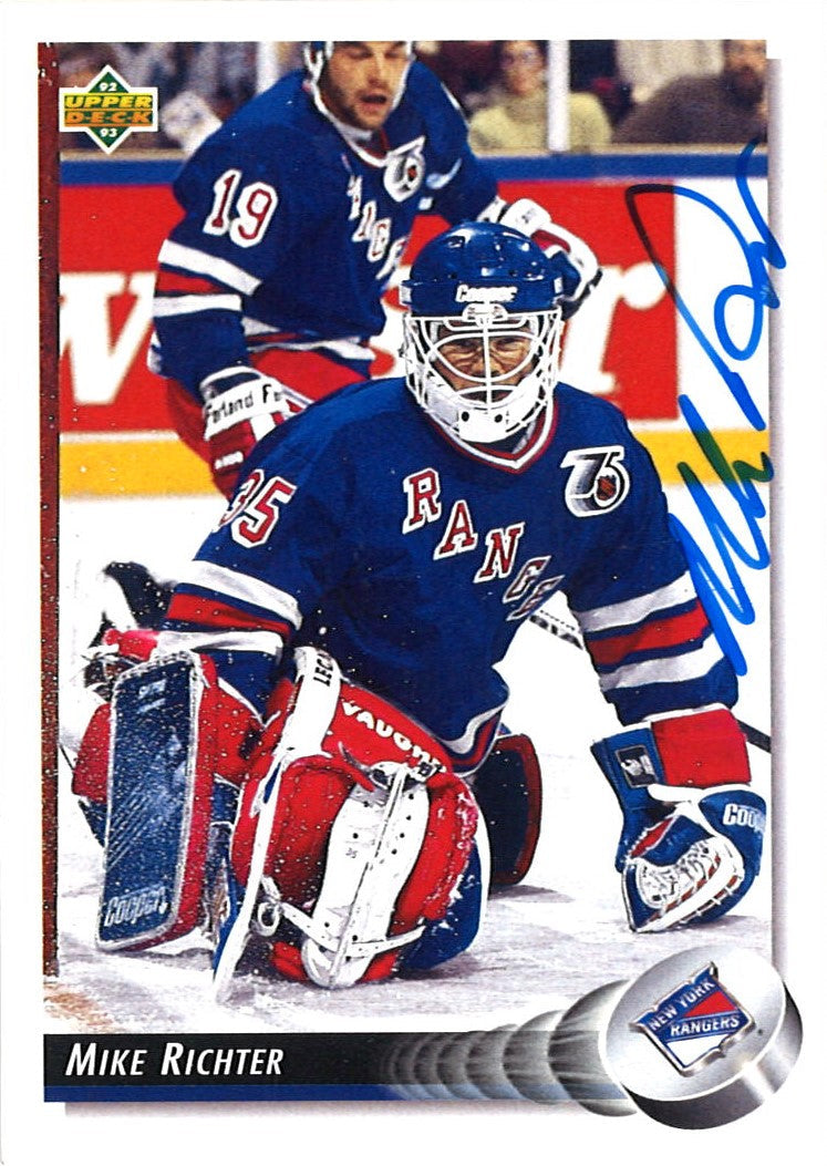 Mike Richter New York Rangers Autographed 1992-1993 Upper Deck (#145) Hockey Card (CX Auth)