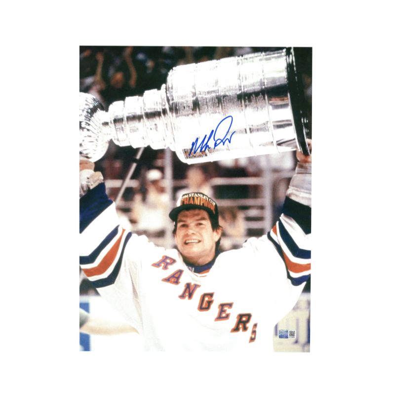 Mike Richter New York Rangers Autographed Holding Cup 11x14 Photo (CX Auth)