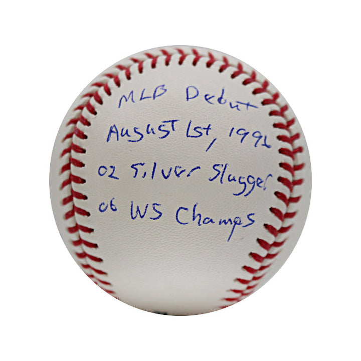 Scott Rolen St. Louis Cardinals Autographed 15 Inscription Career Stats MLB Baseball (CX Auth)