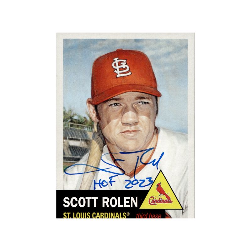 Scott Rolen St. Louis Cardinals Autographed 2023 Topps #593 Card with HOF 2023 Inscription (CX Auth) - Crease on Card