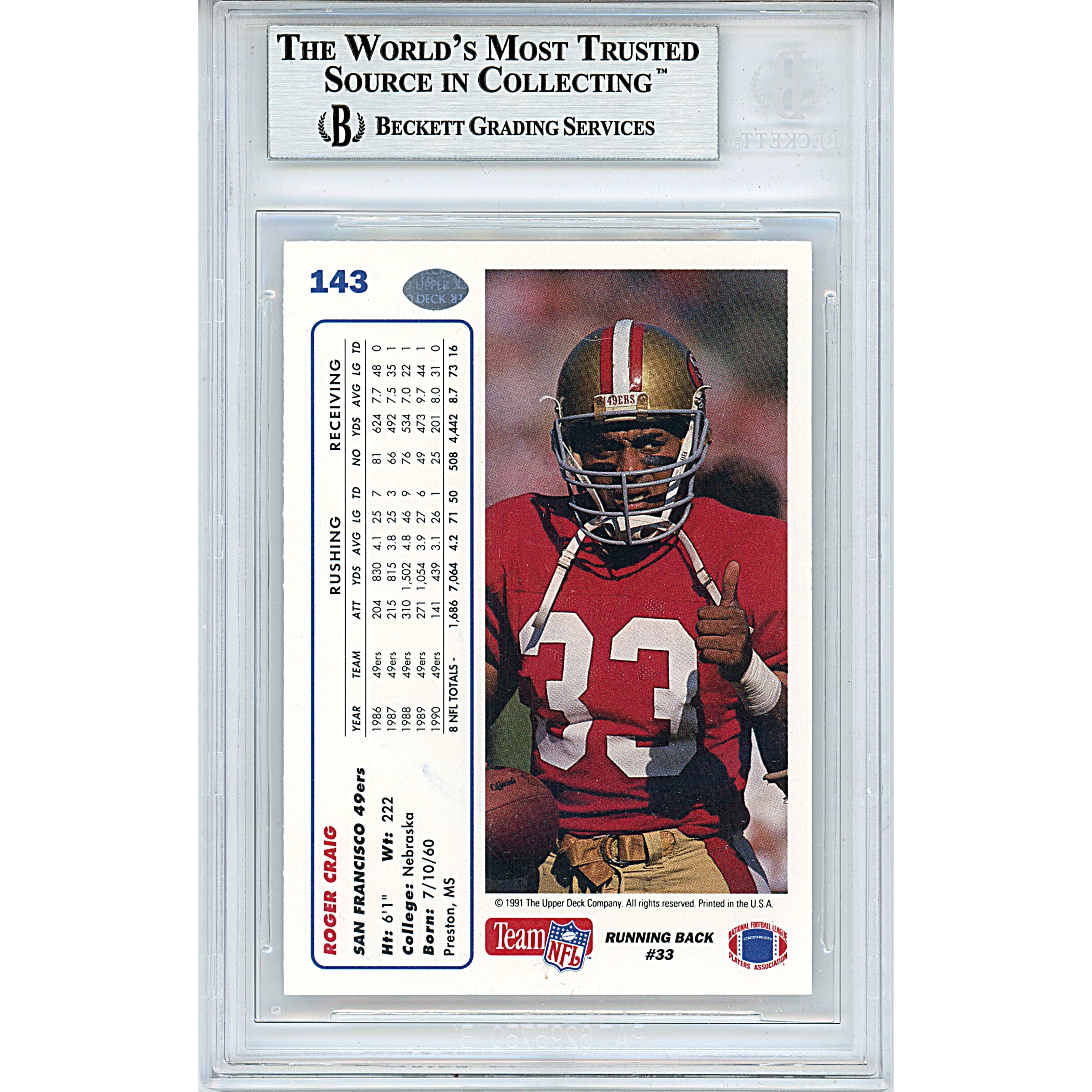 Roger Craig Autographed and Framed Red 49ers Jersey