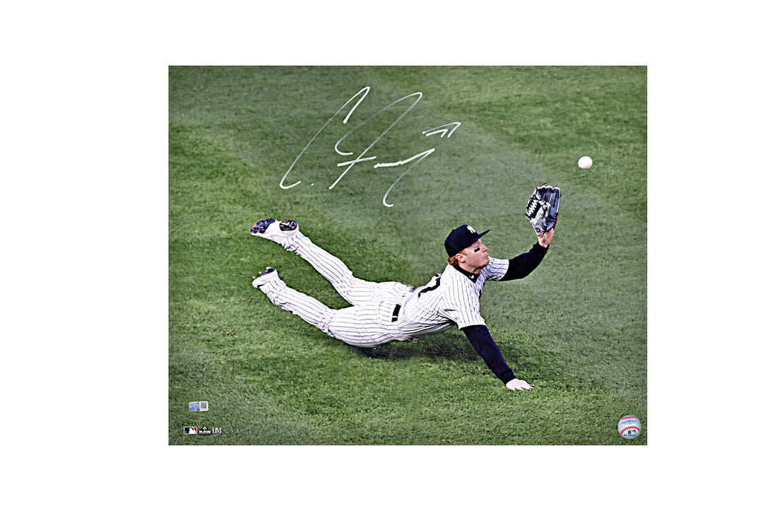 Clint Frazier New York Yankees Diving Catch Autographed 16x20 Photo (CX Auth)