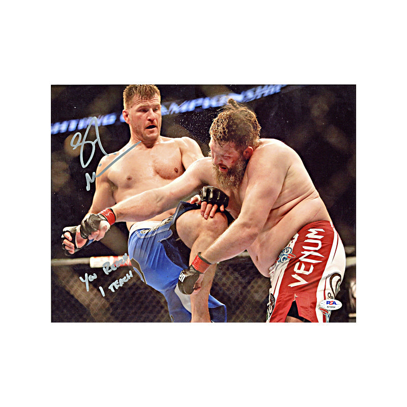 Stipe Miocic Autographed UFC 11x14 Photograph vs Roy Nelson with "You Reach, I Teach" Inscription (P
