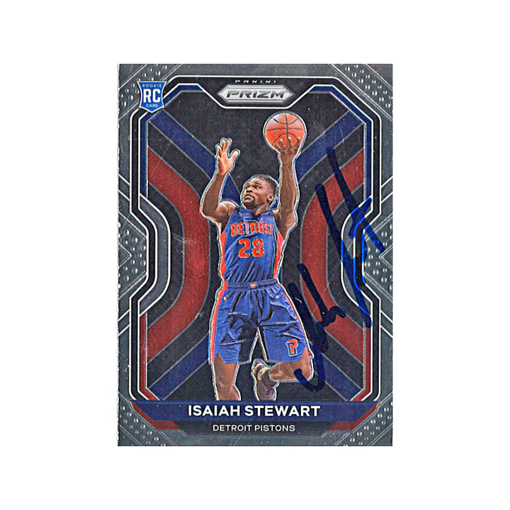 Isaiah Stewart Detroit Pistons Autographed Panini Prizm 2021 Trading Card #254 (CX Auth)