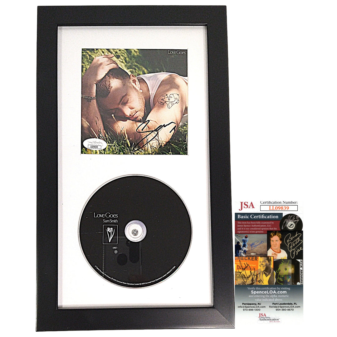 Sam Smith Autographed Framed Love Goes CD Cover Compact Disc JSA Authentication Signed