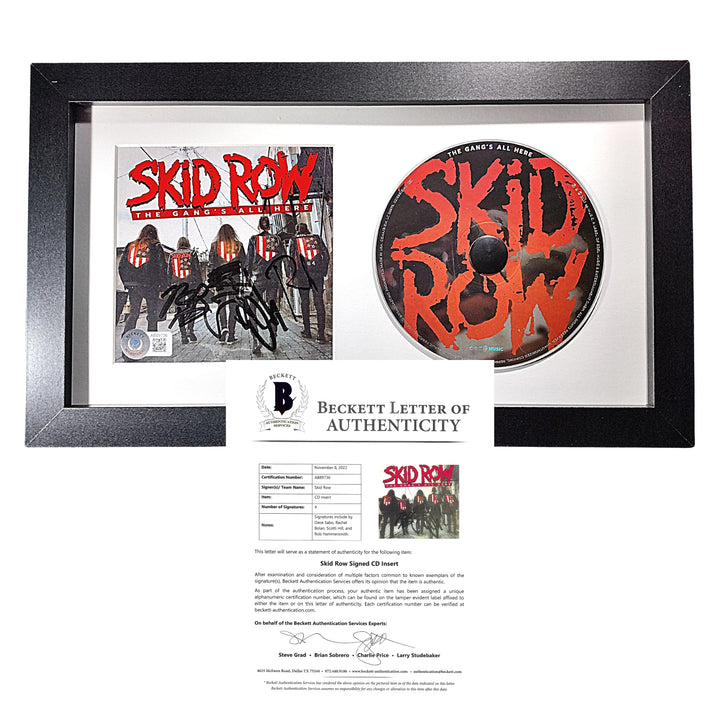 Skid Row Autographed The Gangs All Here CD Framed Wall Display Beckett Signed