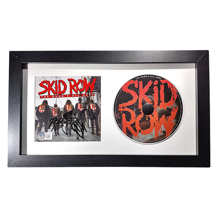 Skid Row Autographed The Gangs All Here CD Framed Wall Display Beckett Signed