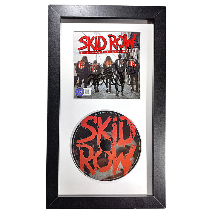 Skid Row Signed The Gangs All Here CD Framed Wall Display Beckett Autographed