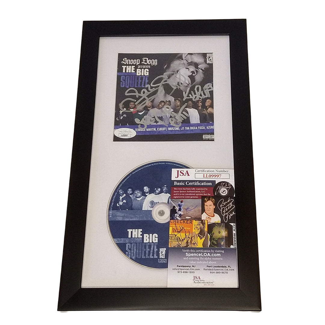 Snoop Dogg, MC Eiht, Kurupt and Soopafly Autographed Framed The Big Squeeze CD Cover JSA Signed COA