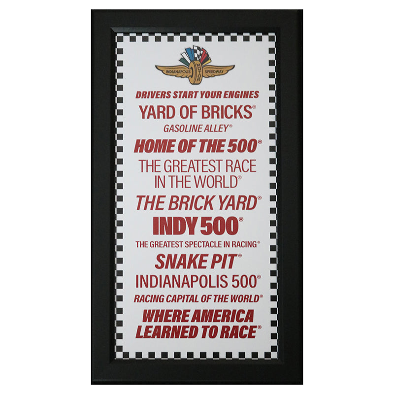 Indianapolis Motor Speedway Framed "Subway Sign" Wall Art