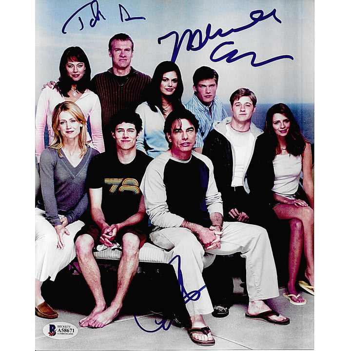 The O.C. Cast Signed 8x10 Photo Beckett BAS A58671 Melinda Clarke, Peter Gallagher, Tate Donovan
