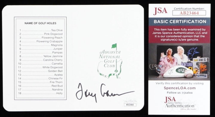 Tommy Aaron Former PGA Golfer Signed 5x6 Augusta National Golf Club Scorecard (JSA)