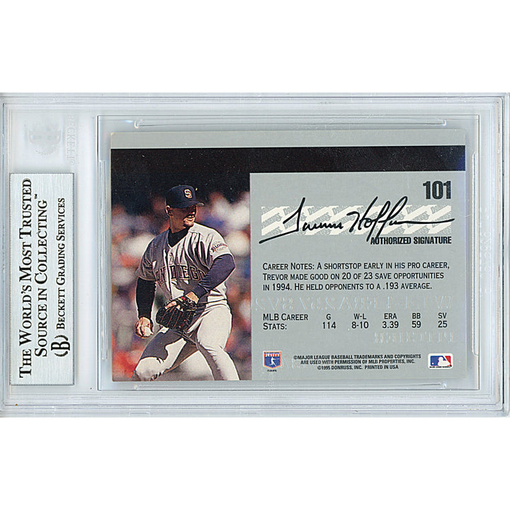 Trevor Hoffman San Diego Padres Autographed 1995 Studio Baseball Card Beckett BAS Slabbed Signed