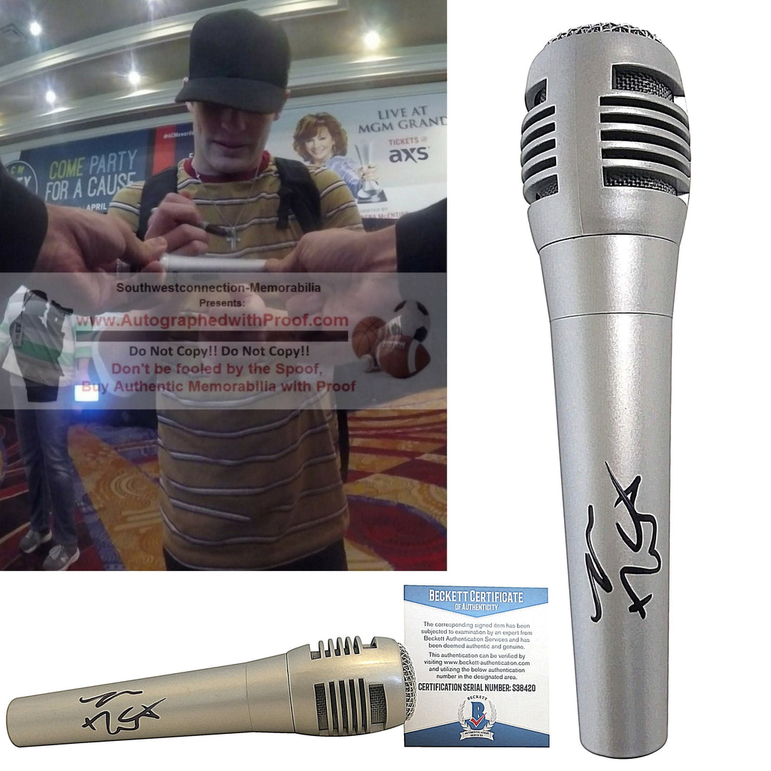 Tucker Beathard Autographed Microphone Exact Proof Photo Mic Beckett BAS Cert S38420