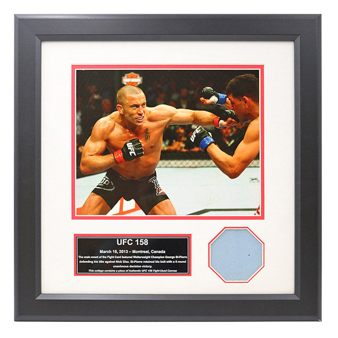 UFC 158 Fight Used Octagon Framed Collage