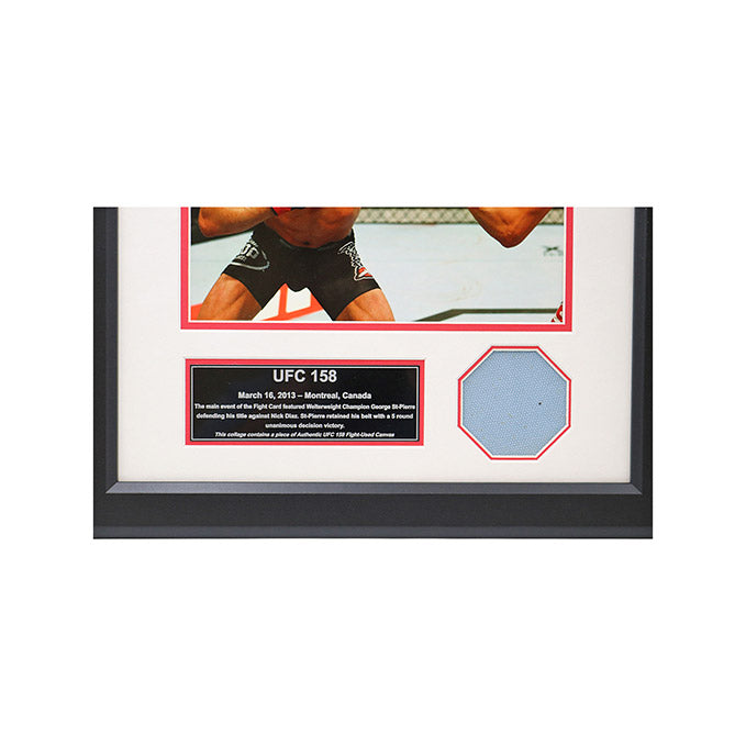 UFC 158 Fight Used Octagon Framed Collage