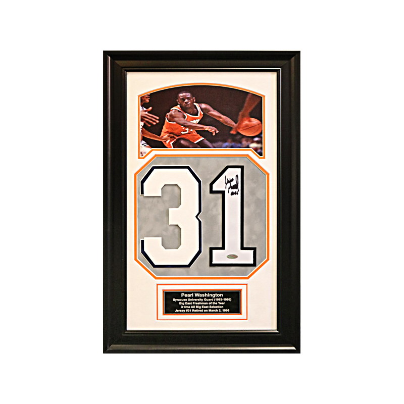 Pearl Washington Syracuse University Autographed and Framed Number 31 Collage (15" x 25" Frame Size)