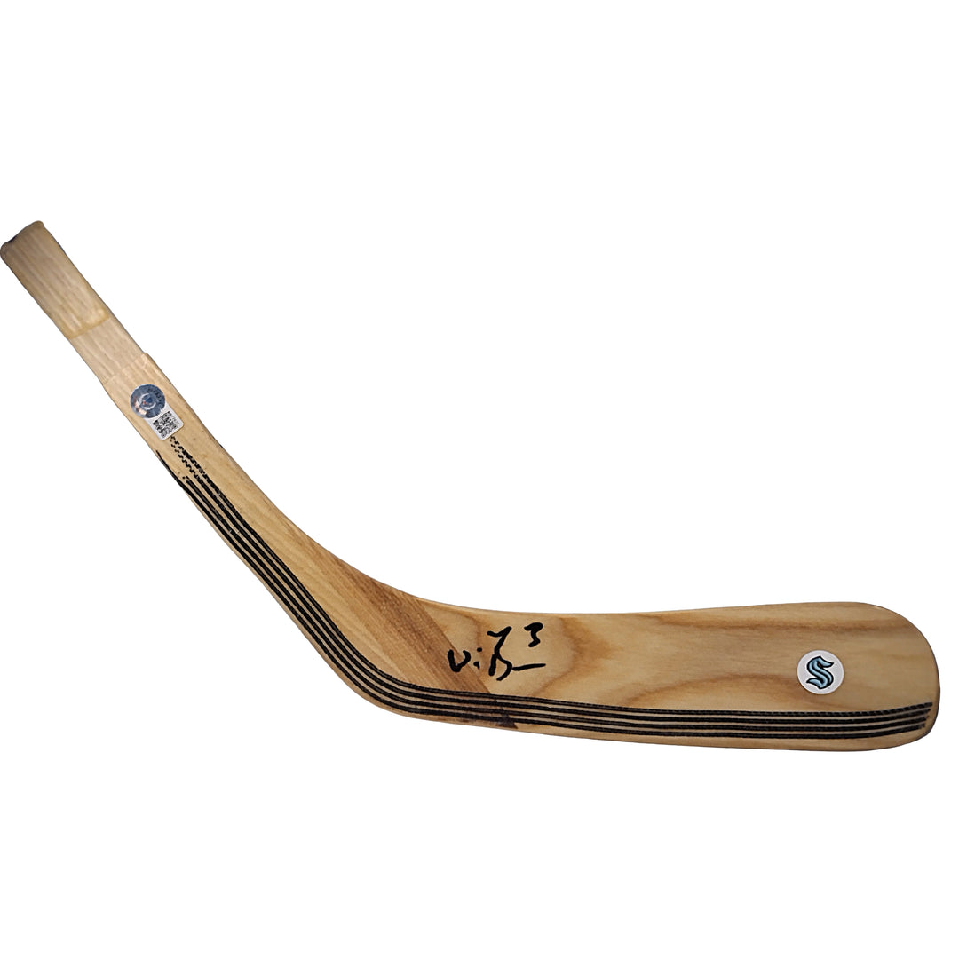 Will Borgen Autographed Seattle Kraken Logo Ice Hockey Stick Blade Beckett BAS Signed
