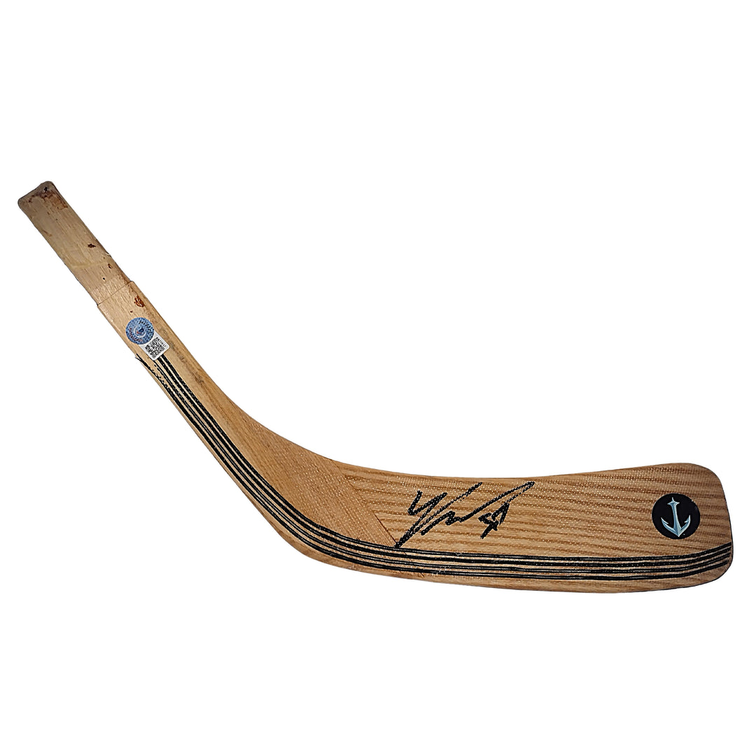 Yanni Gourde Autographed Seattle Kraken Logo Ice Hockey Stick Blade Beckett BAS Signed