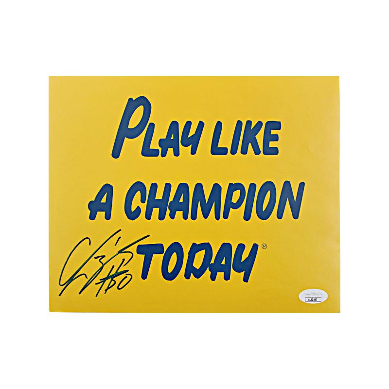 Chris Zorich Notre Dame Autographed Play Like a Champion 8x10 (JSA Auth)