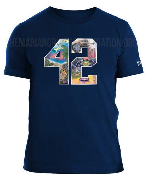 Mariano Rivera "My Journey" #42 Blue New Era Graphic T-Shirt